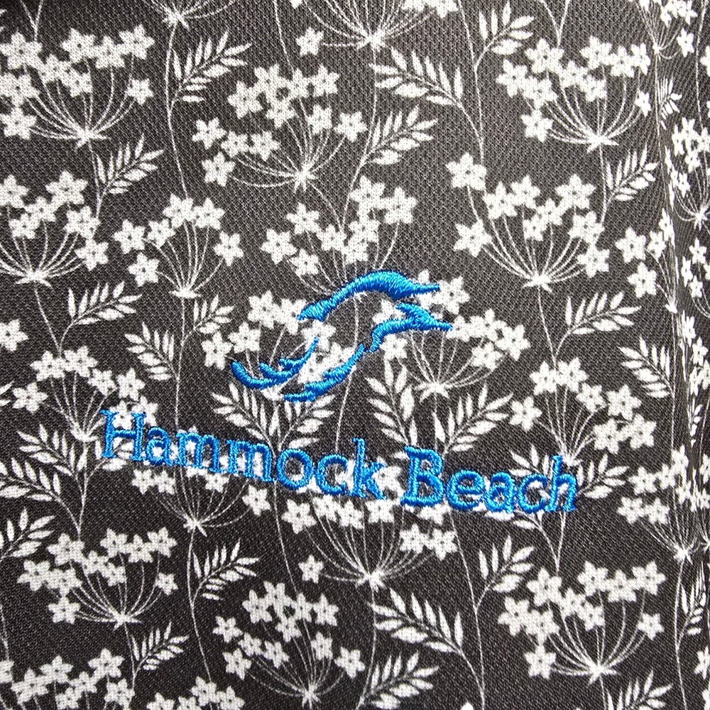 Bermuda Sands Mens XL Performance Polo Shirt Floral Hammock Beach Golf Black